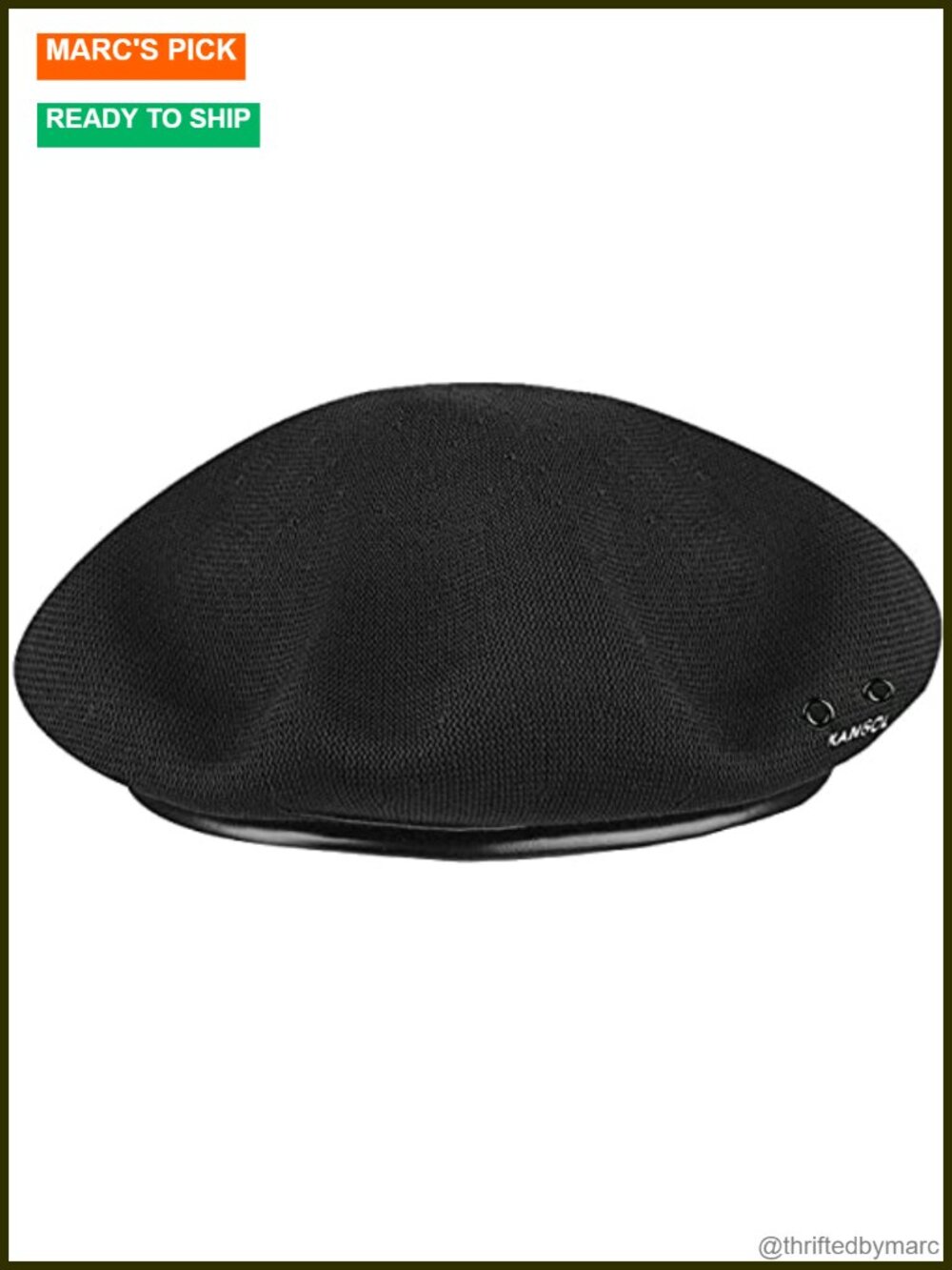 Kangol Monty Tropic Beret Hat Adjustable Lightweight Faux Leather